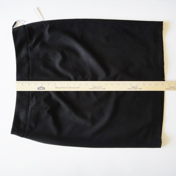 Black Straight Skirt Lined Pocket Light Stretch - Picture 4 of 9